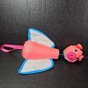 Posh Paws Flying Pig Slingshot Dog Fetch Toy Pink Blue Wings NEW
